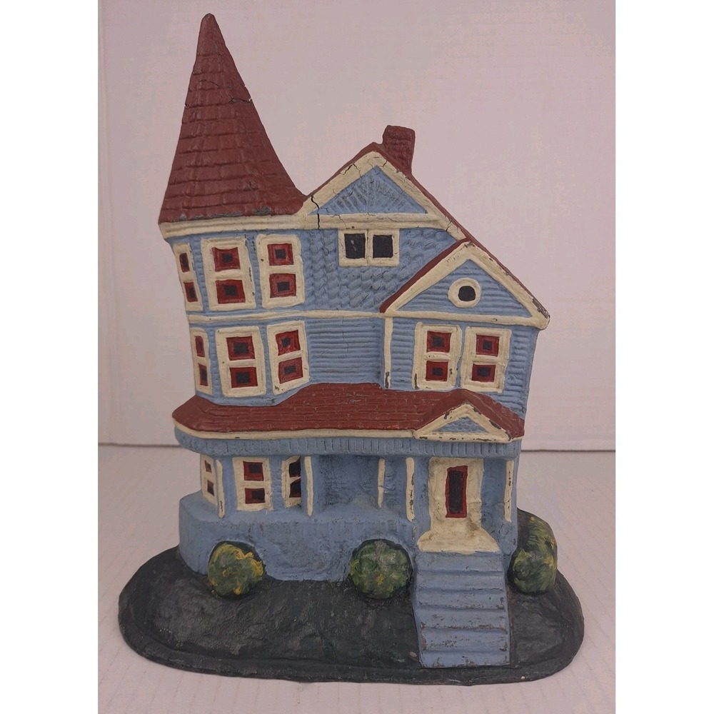 Vintage‎ Heritage Metalcraft Doorstop Victorian Home Blue And White 1990